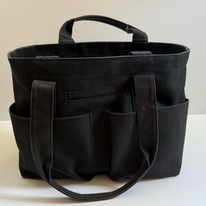 Dagne Dover Vida Onyx Black Canvas Tote Bag